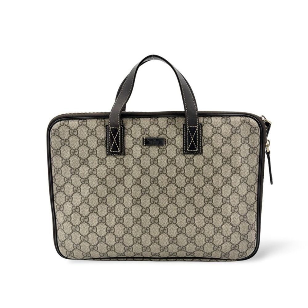 Gucci GG Supreme Canvas Briefcase Brown